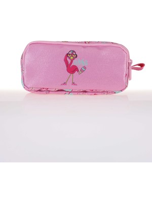 Kaukko Kids&love Flamingo Kalem Çantası Aynalı Simli L8066