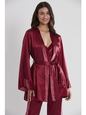 Pierre Cardin 2040 Üçlü Kadife - Saten Pijama Takımı