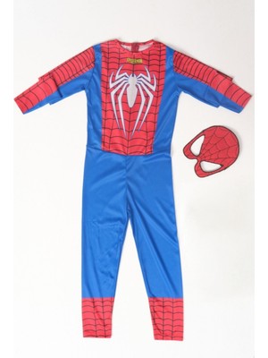 Marvel Spider-Man Beyaz Baskılı Örümcek Adam Maskeli Kostüm