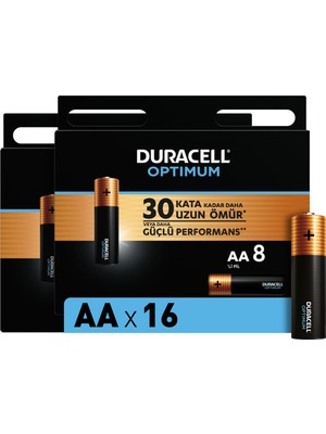 Duracell Optimum Aa Alkalin Pil, 1,5 V Lr6 MN1500, 16’li Paket