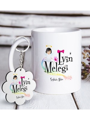 BK Kişiye Özel Evin Meleği Beyaz Kupa ve Anahtarlık Hediye Seti