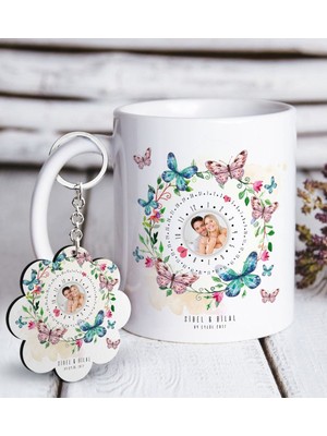 BK Kişiye Özel Fotoğraflı Tarihli Sonsuz Takvim Beyaz Kupa ve Anahtarlık Hediye Seti-3