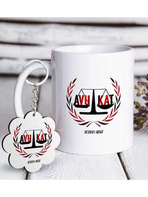 BK Kişiye Özel Mesleki Avukat Beyaz Kupa ve Anahtarlık Hediye Seti-2