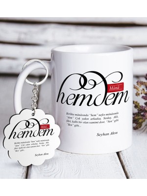 BK Kişiye Özel Mânâ Hemdem Beyaz Kupa ve Anahtarlık Hediye Seti