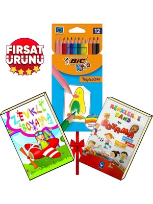 Bic Kuruboya Tropicolor2 Uzun 12'li Kuru Boya Seti Çocuklar İçin Renkli ve Dayanıklı
