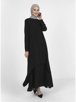Refka Doğal Kumaşlı Tunik&etek Ikili Takım - Siyah - Refka Woman