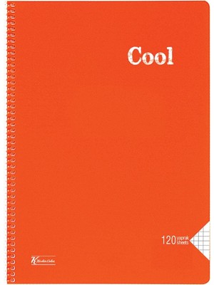 Keskin Color -Cool 120 Yaprak Kareli A4 Plastik Kapak Spiralli Defter