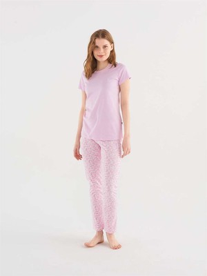 U.s. Polo Assn. Kadın Lila Yuvarlak Yaka Pijama Takım