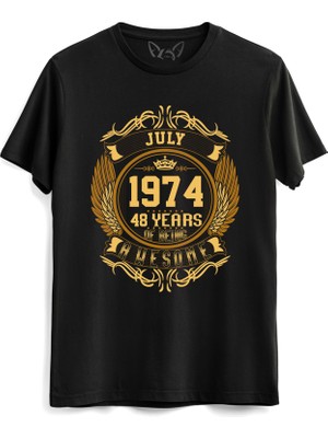 Alfa Tshirt Vintage Gold Awesome Series July 1974 Siyah Tshirt