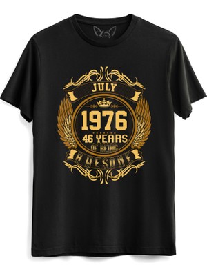 Alfa Tshirt Vintage Gold Awesome Series July 1976 Siyah Tshirt