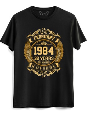 Alfa Tshirt Vintage Gold Awesome Series February 1984 Siyah Tshirt