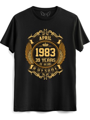 Alfa Tshirt Vintage Gold Awesome Series April 1983 Siyah Tshirt