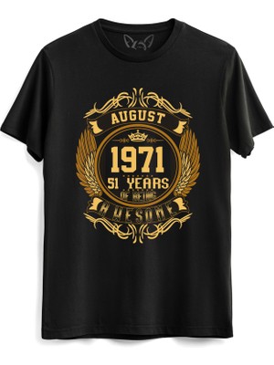 Alfa Tshirt Vintage Gold Awesome Series August 1971 Siyah Tshirt
