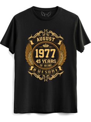 Alfa Tshirt Vintage Gold Awesome Series August 1977 Siyah Tshirt