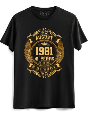 Alfa Tshirt Vintage Gold Awesome Series August 1981 Siyah Tshirt