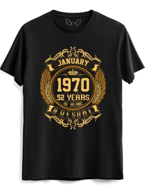 Alfa Tshirt Vintage Gold Awesome Series January 1970 Siyah Tshirt
