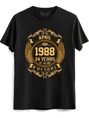 Alfa Tshirt Vintage Gold Awesome Series April 1988 Siyah Tshirt