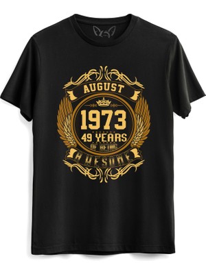 Alfa Tshirt Vintage Gold Awesome Series August 1973 Siyah Tshirt