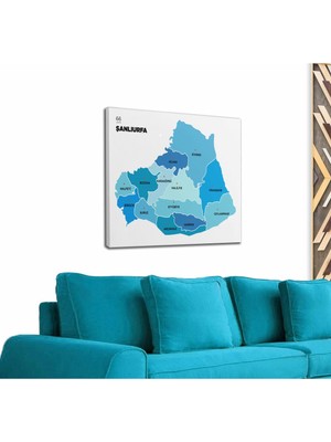 Dünyatablo Şanlıurfa Ili ve Ilçeler Haritası  Dekoratif Kanvas Tablo 1459