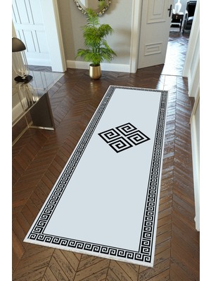 10 Post Online Yolluk Gri Kaymaz Kesme Yıkanabilir Ince Dijital Baskı Koridor Halısı