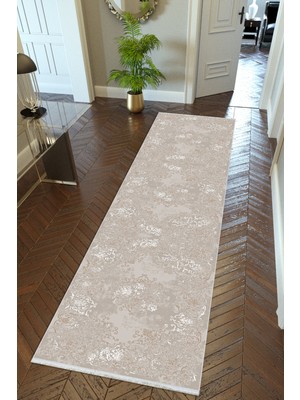 10 Post Online Yolluk Gri Kaymaz Kesme Yıkanabilir Ince Dijital Baskı Koridor Halısı