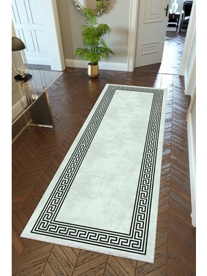 10 Post Online Yolluk Gri Kaymaz Kesme Yıkanabilir Ince Dijital Baskı Koridor Halısı