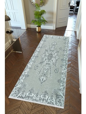 10 Post Online Yolluk Gri Mavi Kaymaz Kesme Yıkanabilir Ince Dijital Baskı Koridor Halısı