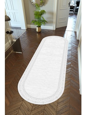 10 Post Online Yolluk Gri Kaymaz Kesme Yıkanabilir Ince Dijital Baskı Koridor Halısı