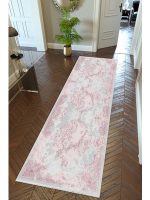 10 Post Online Yolluk Gri Kaymaz Kesme Yıkanabilir Ince Dijital Baskı Koridor Halısı