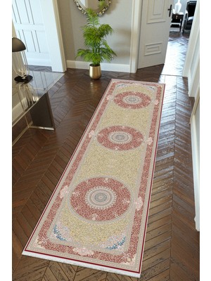 10 Post Online Yolluk Salon Halısı Bordo Kaymaz Kesme Yıkanabilir Ince Dijital Baskı Koridor Halısı