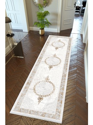 10 Post Online Yolluk Salon Halısı Ekru Kahverengi Krem Kaymaz Kesme Yıkanabilir Ince Dijital Baskı Koridor Halısı