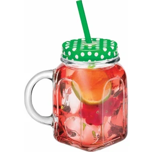 1077191 Pipetli Kulplu Bardak - Yeşil - 450 ml