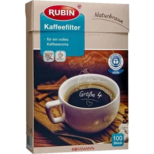 Rubin Kahve Filtresi 4 Numara (Büyük Boy) Kahverengi 100'lü