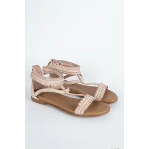 Mushoes Pudra Hakiki Deri Sandalet 128-22