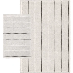 Basic Stripe Doğal Pamuklu Banyo Kilim Seti