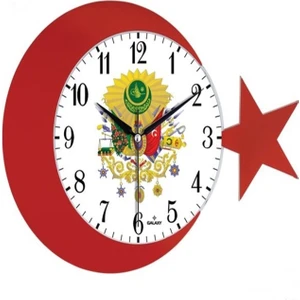 Ay Yıldız ve Osmanlı Tuğralı Duvar Saati