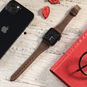 Apple Watch Uyumlu Kadın Crazy Deri Kordon 38 40 41 mm