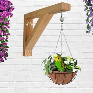 Green Home Desing Ahşap Askı Çiçek Saksı Aparatı Duvar Için Çiçek Askılığı Sukulent Askılık