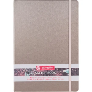 Sketchbook Sert Kapak Eskiz Çizim Defteri 21X30 Cm. 140 Gr. 80 Yp. Metalik Şampanya