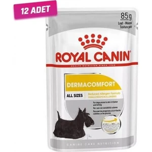 Royal Canin 12 Adet - Royal Canin Mini Dermacomfort Pouch Konserve Köpek Maması 85 gr