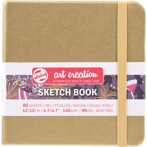 Sketchbook Sert Kapak Eskiz Çizim Defteri 12X12 Cm. 140 Gr. 80 Yp. Metalik Altın