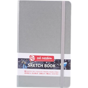 Sketchbook Sert Kapak Eskiz Çizim Defteri 13X21 Cm. 140 Gr. 80 Yp. Metalik Gümüş
