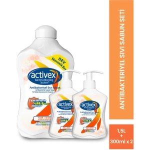 Antibakteriyel Sıvı Sabun Aktif 1.5 lt & 300 ml & 300 ml Fırsat Paketi