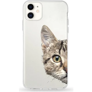 Apple iPhone 11 Uyumlu Kapak Catface Tasarımlı Şeffaf Silikon Kılıf