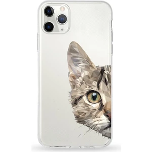 Apple iPhone 11 Pro Uyumlu Kapak Catface Tasarımlı Şeffaf Silikon Kılıf