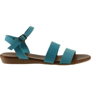 Bueno Shoes Turkuaz Nubuk Kadın Düz Sandalet