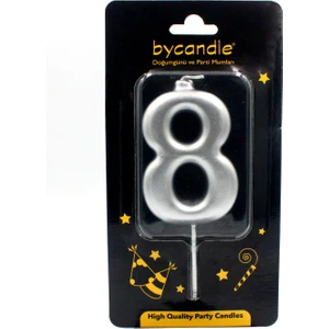 Gümüş Rakam Mum-8
