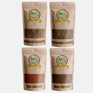 Aktar Diyarı Tohum Seti (Roka,dereotu,tere,maydanoz Tohumları) 50 Gr'lık Paketler