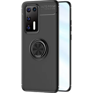 Huawei P40 Kılıf Yüzüklü Silikon Range - Siyah