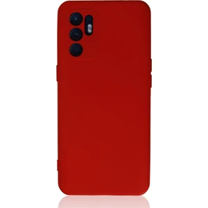 Oppo Reno 6 Kılıf Lansman Içi Kadife Nano Silikon - Kırmızı